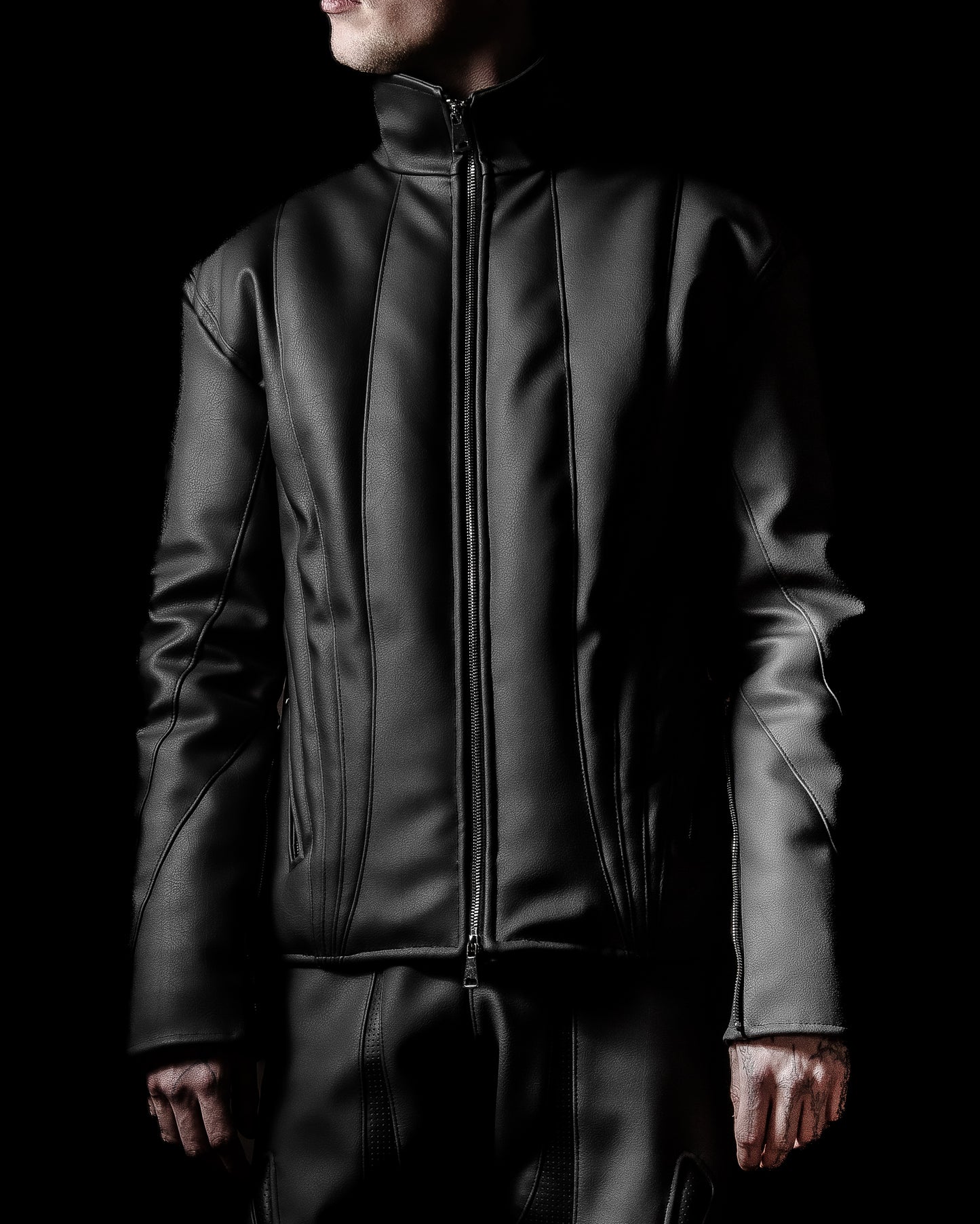 ‘SHELL’ PUFFER LEATHER JACKET