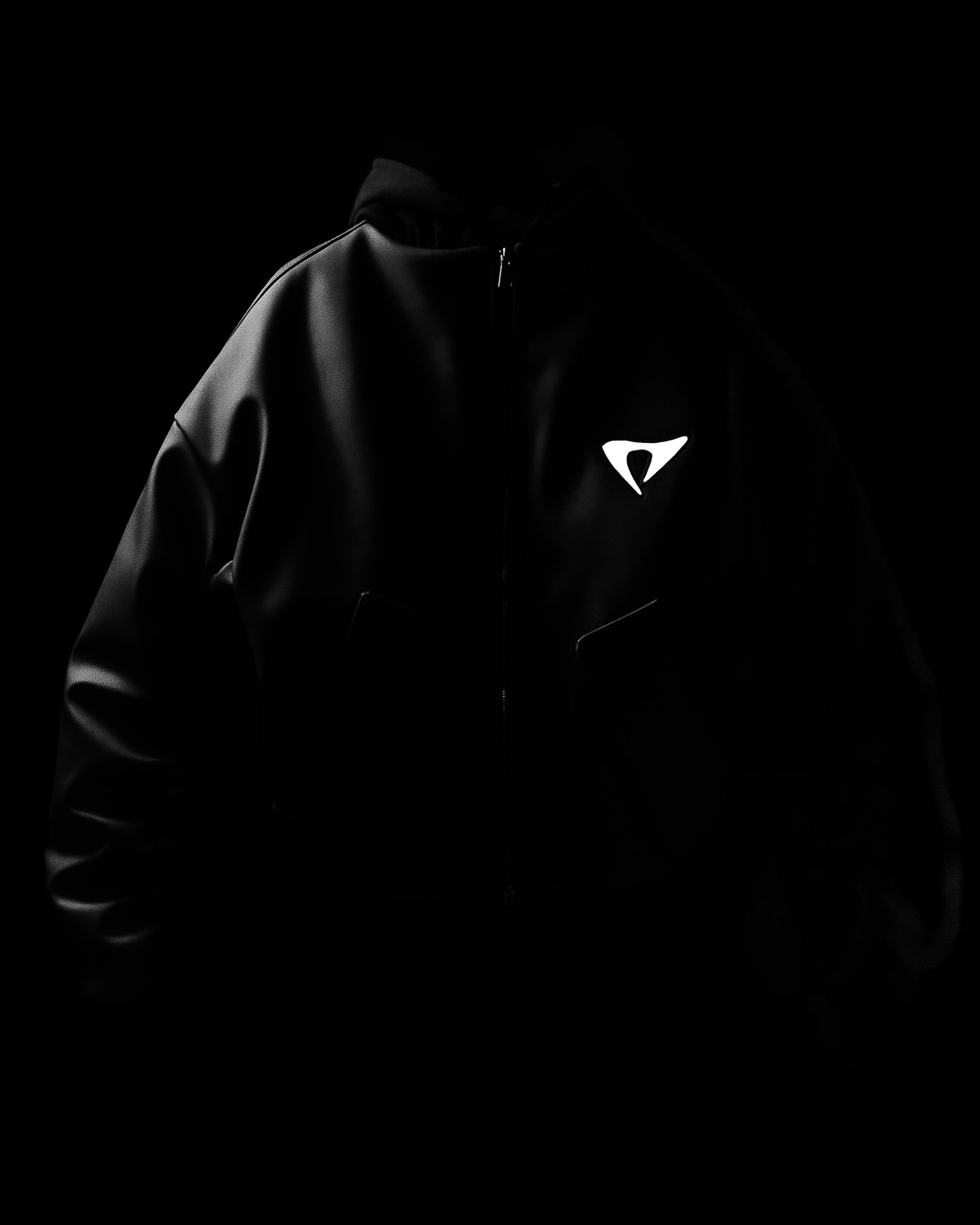 ‘LED’ LEATHER BOMBER JACKET