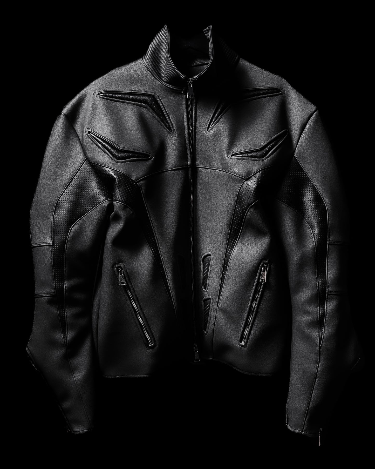 ‘PROTECTION’ LEATHER JACKET (BLACK)