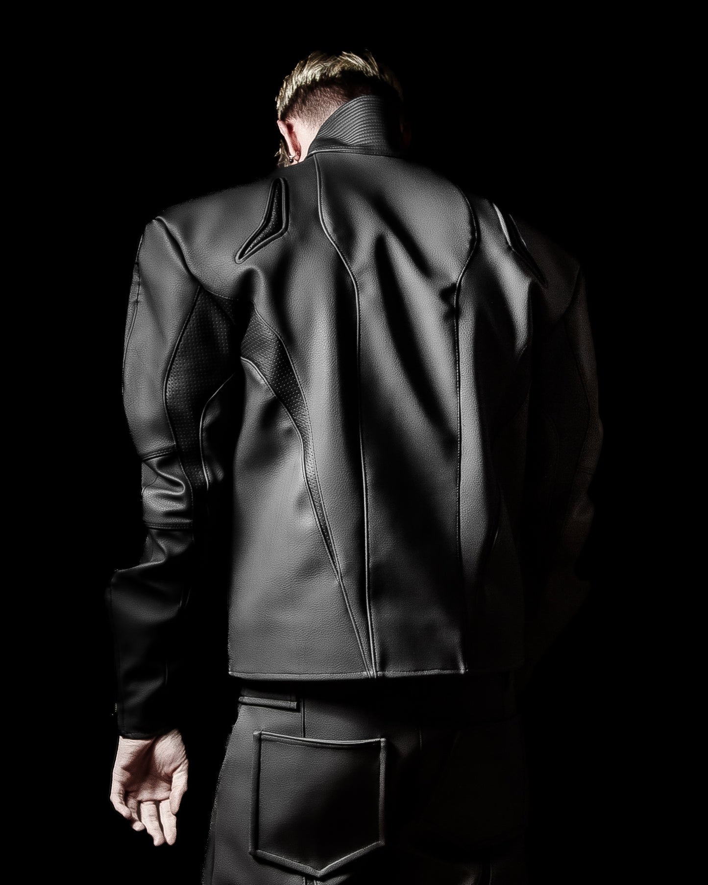 ‘PROTECTION’ LEATHER JACKET (BLACK)