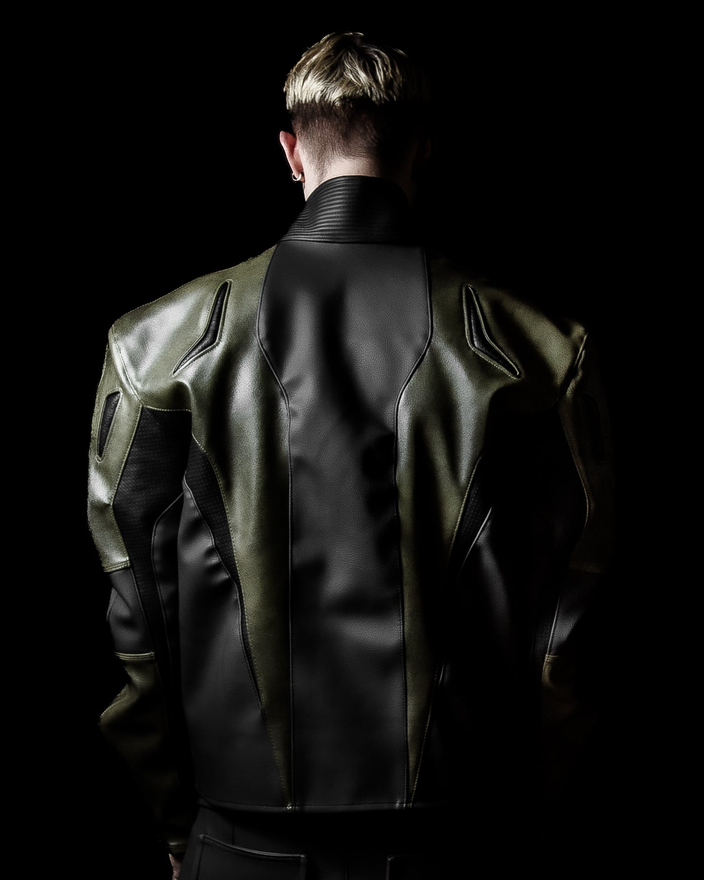 ‘PROTECTION’ LEATHER JACKET (GREEN)