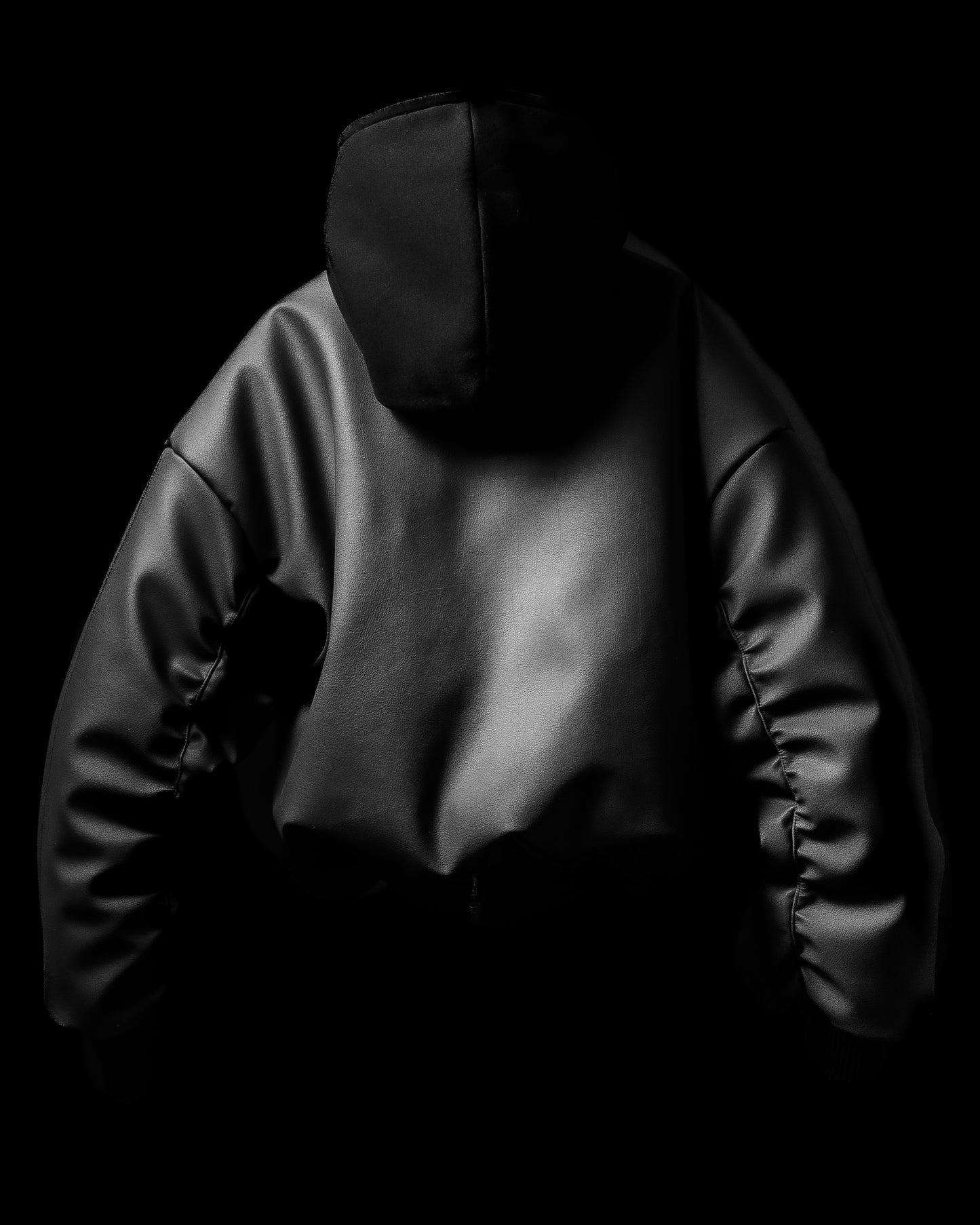 ‘LED’ LEATHER BOMBER JACKET