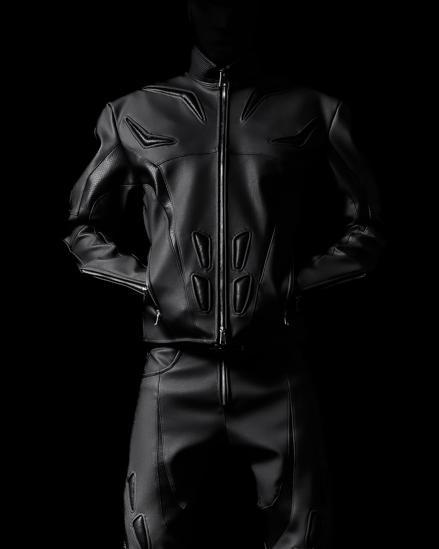 ‘PROTECTION’ LEATHER JACKET (BLACK)