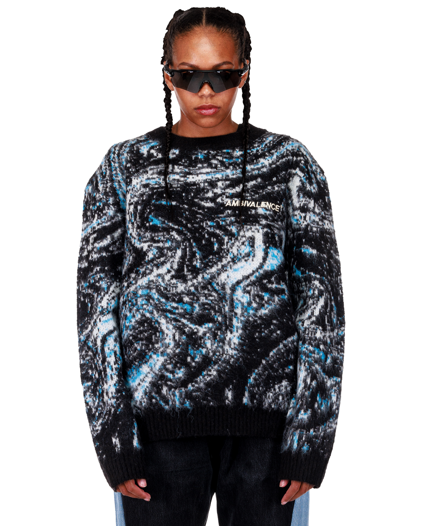 'WAVY' MOHAIR - RAINY BLUE