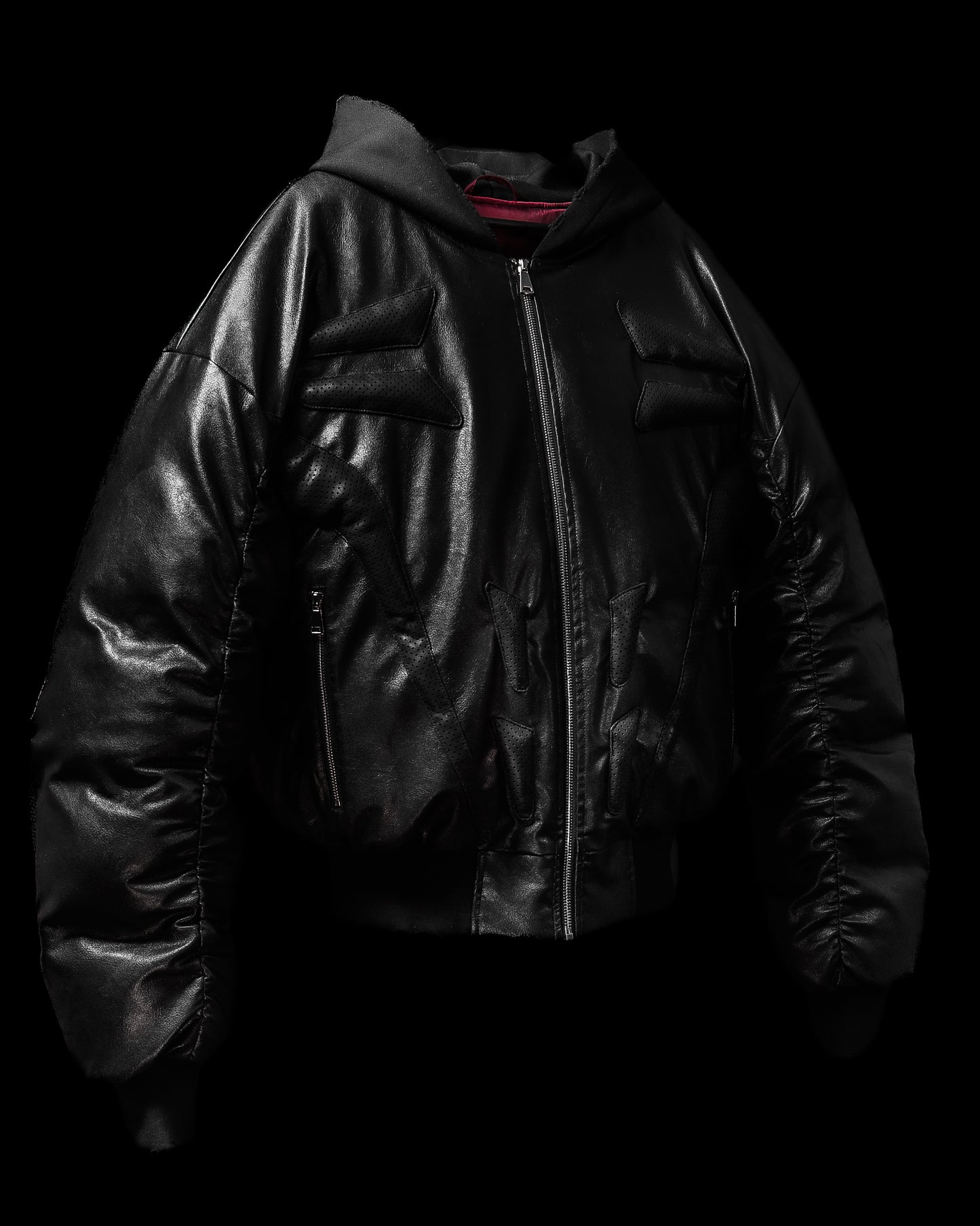 ‘PROTECTION’ PUFFER LEATHER JACKET