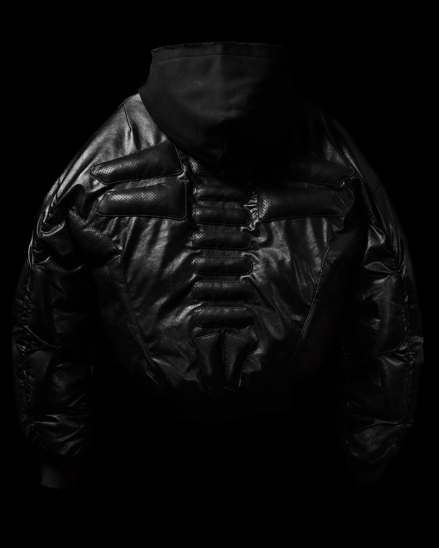 ‘PROTECTION’ PUFFER LEATHER JACKET