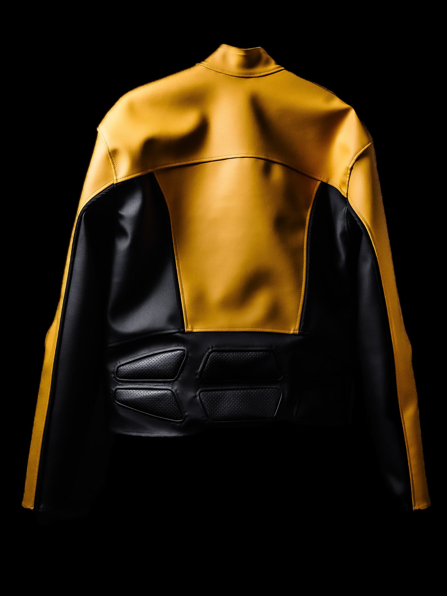 ‘LINEAR’ LEATHER JACKET [YLW]