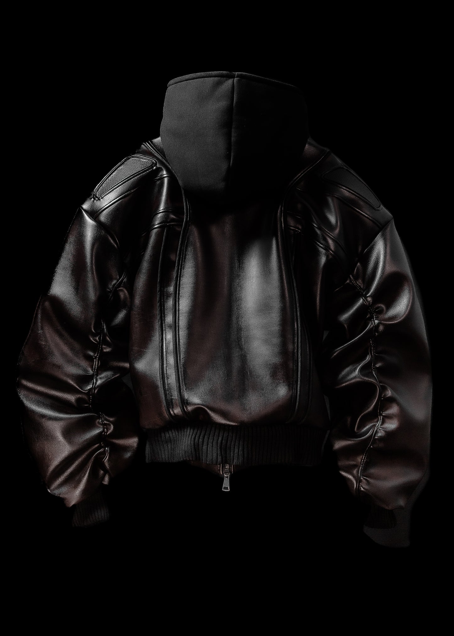 ‘PROTECTION’ LEATHER BOMBER JACKET